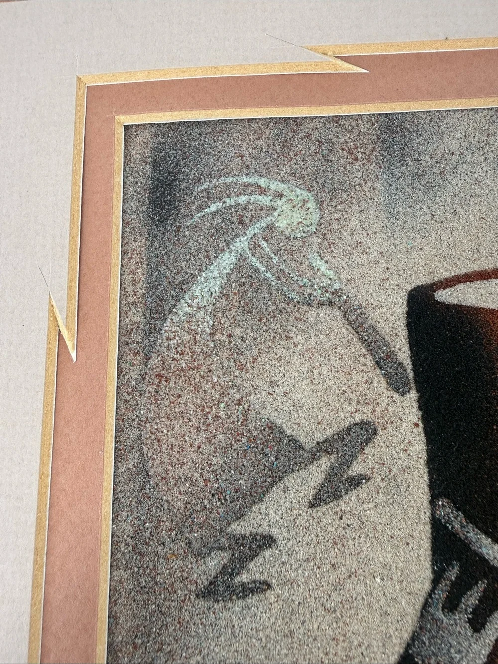 Herman Tyler Jr Authentic Navajo Sandpainting Framed Pottery Kokopelli 14X14 EUC